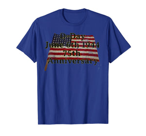 D-Day June 6th 1944 75th Anniversary Commemorative 48 Star  T-Shirt