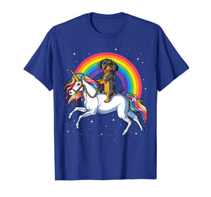 Dachshund Unicorn T shirt Girls Space Galaxy Rainbow Dog Tee