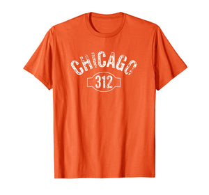 Chicago 312 Area Code T-Shirt Distressed Vintage Tee