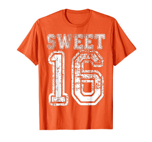16th Birthday Shirt Gift Teen Sweet Sixteen 16 Varsity Crack