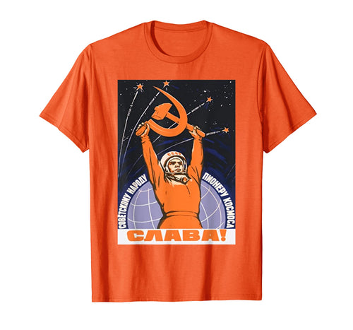 Soviet TShirt Sputnik Gagarin Space Ussr CCCP Vintage Poster