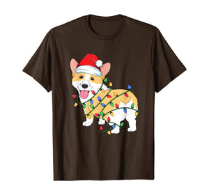 Corgi Christmas Tree Light Santa Dog Xmas Kids Boys Pajamas T-Shirt