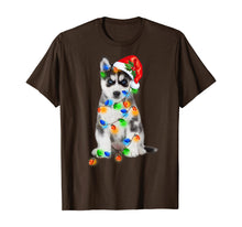 Load image into Gallery viewer, Black Husky Christmas Light Funny Dog Xmas Tree T-Shirt

