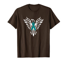 Load image into Gallery viewer, Sexual Assault Awareness T Shirt Teal Ribbon Phoenix
