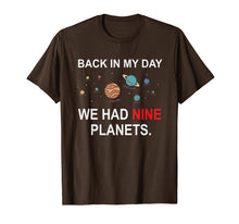 Load image into Gallery viewer, Back In My Day We Had Nine Planets - Funny Astronomy T-Shirt
