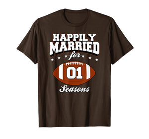 1 Years Wedding Anniversary T-Shirt Football Couple Gift