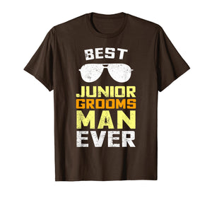 Kids Best Junior Groomsman Wedding Party Sunglasses T-shirt
