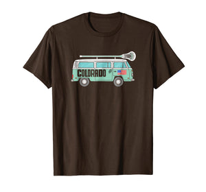 Colorado Retro Hippie Van State Lacrosse Lax T-Shirt