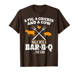 A Pig A Chicken And A Cow Funny BBQ T-Shirt BBQ Joke Shirt