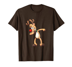Dabbing Evil Reindeer Santa Christmas T Shirt Holiday Gift