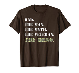Dad The Man Myth USA Veterans Day Camouflage Gift Shirt