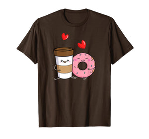 Coffee And Donuts Shirt Cute Kawaii T-Shirt Dark