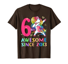 Load image into Gallery viewer, 6 Years Old 6th Birthday Unicorn Dabbing Shirt Girl Party
