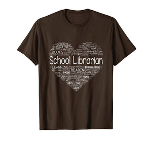 School Librarian Heart T-Shirt