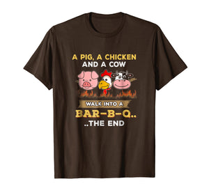 BBQ Joke T-Shirt Funny A Pig Cow Chicken Shirt