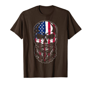 American Beard Skull Men's T-shirt Gift Funny Tee