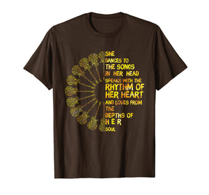 She Dances To The Songs In Her Head Hippie Guitar T-shirt