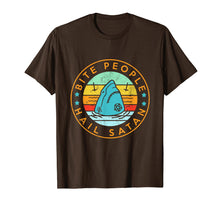 Load image into Gallery viewer, Bite People Hail Satan Shark Retro Vintage T-Shirt
