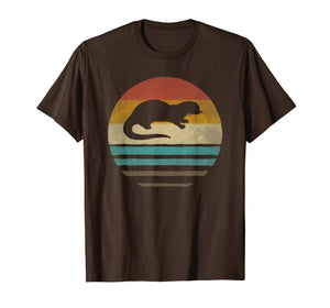 Sea Otter Shirt Retro Vintage 70s Silhouette Distressed Gift