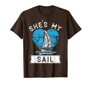 Mens She's My Sail He's My Anchor Matching Couples T-Shirts