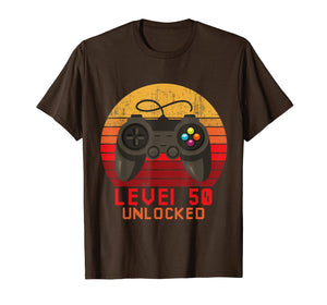 Level 50 Unlocked Funny T Shirt Video Gamer 50th Birthday