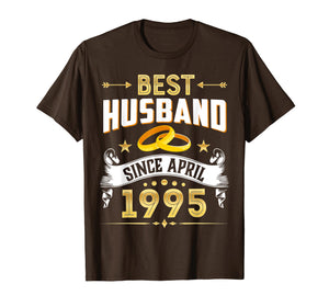 Mens 24th Wedding Anniversary Gifts Best Husband Since 1995 Shirt