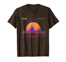 Load image into Gallery viewer, cyberpunk outrun synthwave sunset fast car aesthetic t shirt
