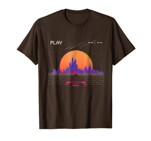 cyberpunk outrun synthwave sunset fast car aesthetic t shirt