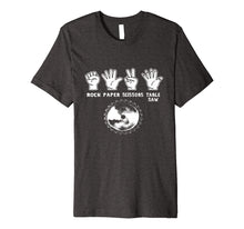 Load image into Gallery viewer, Mens Rock Paper Scissors Table Saw Woodworking Shirt
