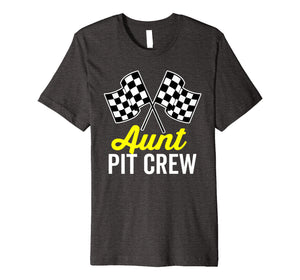 Aunt Pit Crew Shirt for Racing Party Costume Premium (Dark)