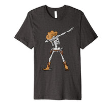 Load image into Gallery viewer, Dabbing Skeleton T Shirt Kids Cowboy Hat Halloween Funny Dab
