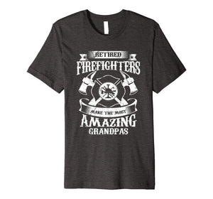 Mens Retired Firefighter Grandpa T-Shirt Fireman Retirement Gift