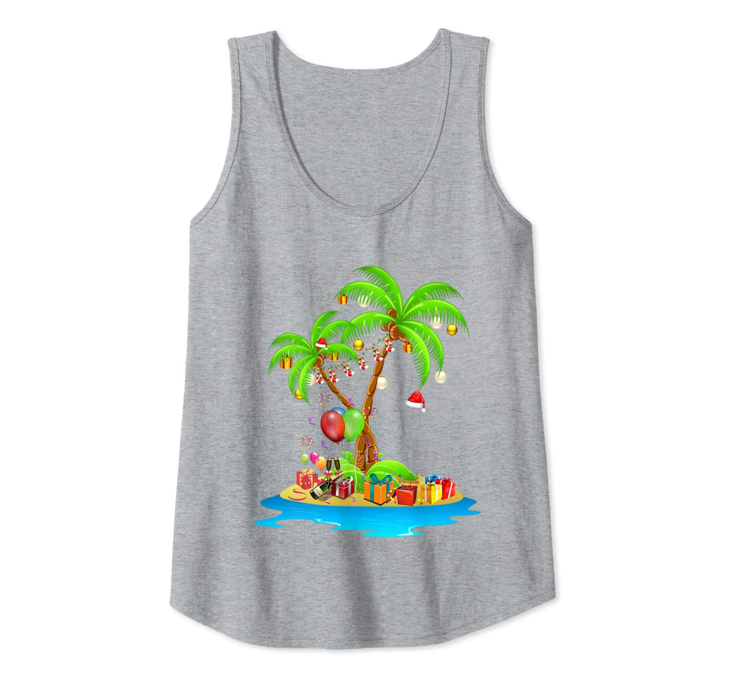 Christmas Palm Tree Tropical Xmas Coconut Lights Pajama Tank Top