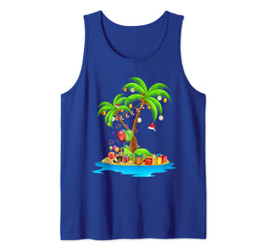 Christmas Palm Tree Tropical Xmas Coconut Lights Pajama Tank Top