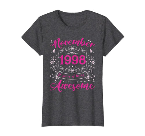 Womens Women Retro Vintage November 1998 21st Birthday 21 Years Old T-Shirt