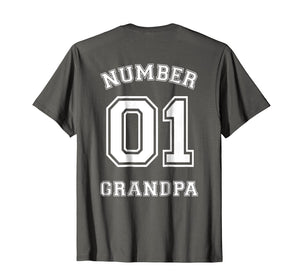 Mens Number 1 GRANDPA Sports Jersey Style T-Shirt