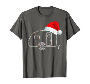 Camping Van Santa Hat Xmas Lights Camper Merry Christmas T-Shirt