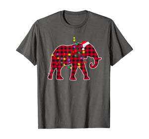 Christmas Red Plaid Buffalo Elephant Xmas Pajamas Family T-Shirt