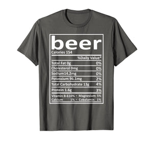 Beer Nutrition Thanksgiving Costume Food Facts Xmas Gifts T-Shirt