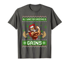 Load image into Gallery viewer, All I Want For Christmas Is Gains Gym Workout Ugly Xmas T-Shirt
