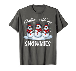 Chillin With My Snowmies Funny Pajama Christmas Xmas Gift T-Shirt