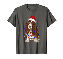 Load image into Gallery viewer, Basset hound Shirt Santa Hat Xmas Lights Christmas Gift T-Shirt
