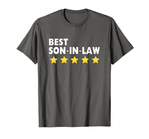 Mens Best Son-In-Law T-Shirt 5 Star Funny Men Gifts Tee Shirts