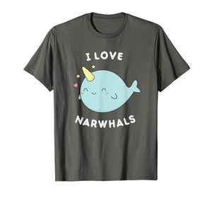 Cute Kawaii I Love Narwhals T-Shirt