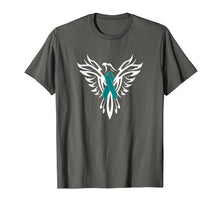 Load image into Gallery viewer, Sexual Assault Awareness T Shirt Teal Ribbon Phoenix
