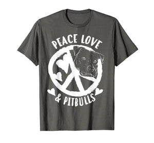 Cute Peace Love & Pitbulls Men And Women Gift T-Shirt