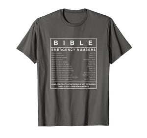 Bible emergency Numbers T-shirt Christian T-shirt