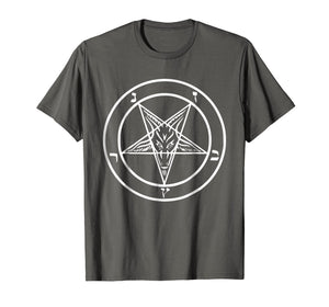 Baphomet T Shirt Pentagram Shirt Men Inverted Pentagram Tee