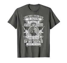 Load image into Gallery viewer, AMERICAN Oath Defend The Constitution Army Veteran T-Shirt
