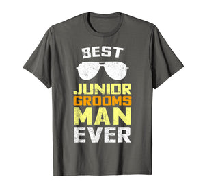 Kids Best Junior Groomsman Wedding Party Sunglasses T-shirt